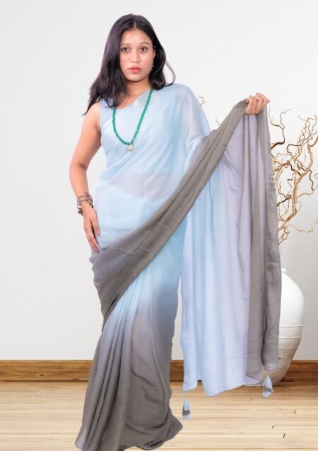 Silent Ocean Chiffon Gradient Saree
