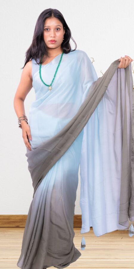 Silent Ocean Chiffon Gradient Saree