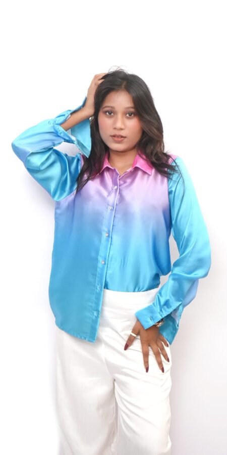 Blue & Green ombre casual shirt for women