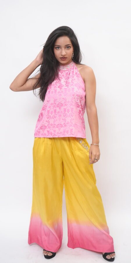 Embellished Yellow and Pink Co-ord Set
