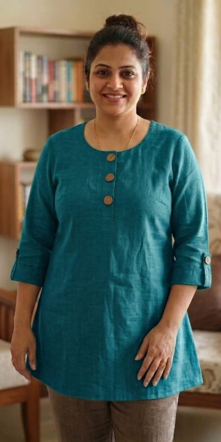Teal Green Short Kurti