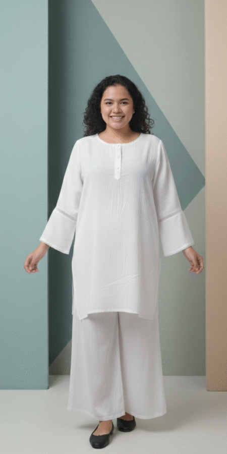 White Holi Kurti Set