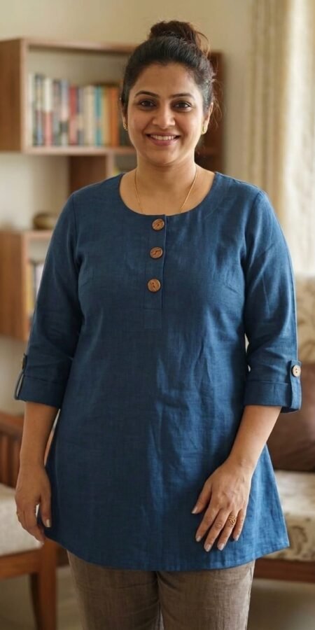 Navy Blue Short Kurti